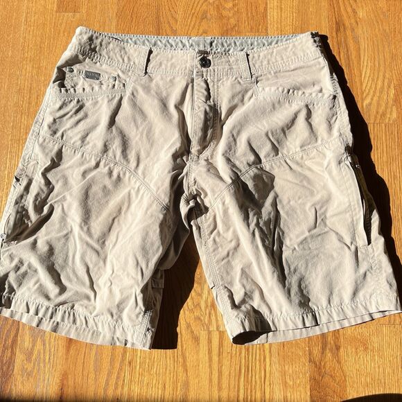 Lot Of 3 Kuhl Men's Outdoor Hiking Shorts Sz. 36x9 Inseam Beige Maroon - Picture 10 of 15